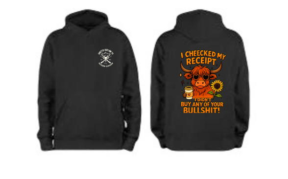 Checked receipts, Highland cow