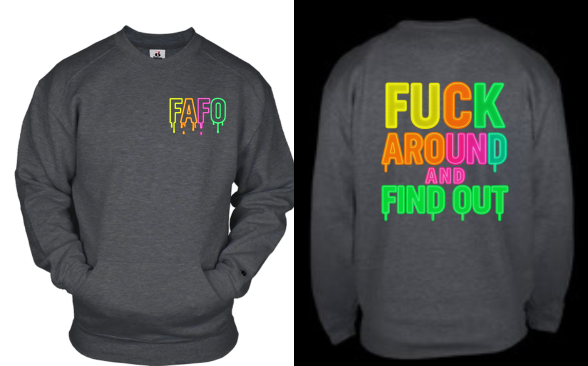 FAFO CREWNECK WITH POCKET