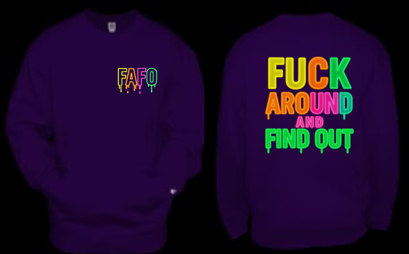 FAFO CREWNECK WITH POCKET