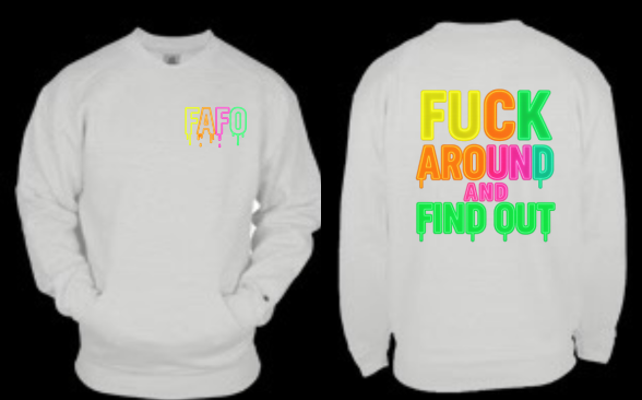 FAFO CREWNECK WITH POCKET