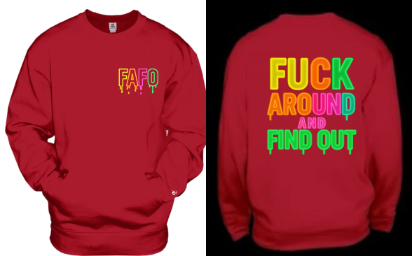 FAFO CREWNECK WITH POCKET