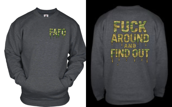 Camo FAFO CREWNECK WITH POCKET