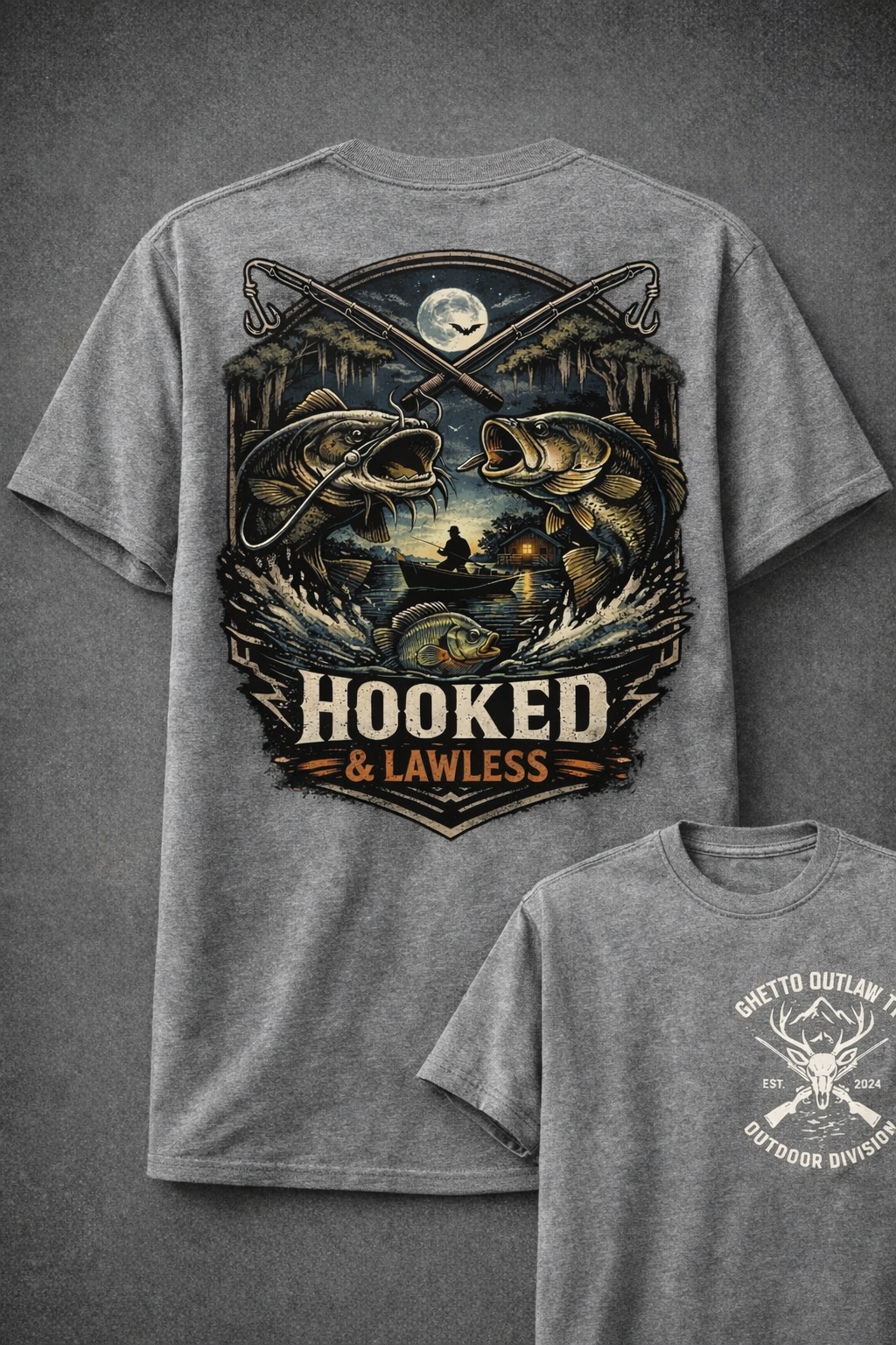Hooked & Lawless Black Tee