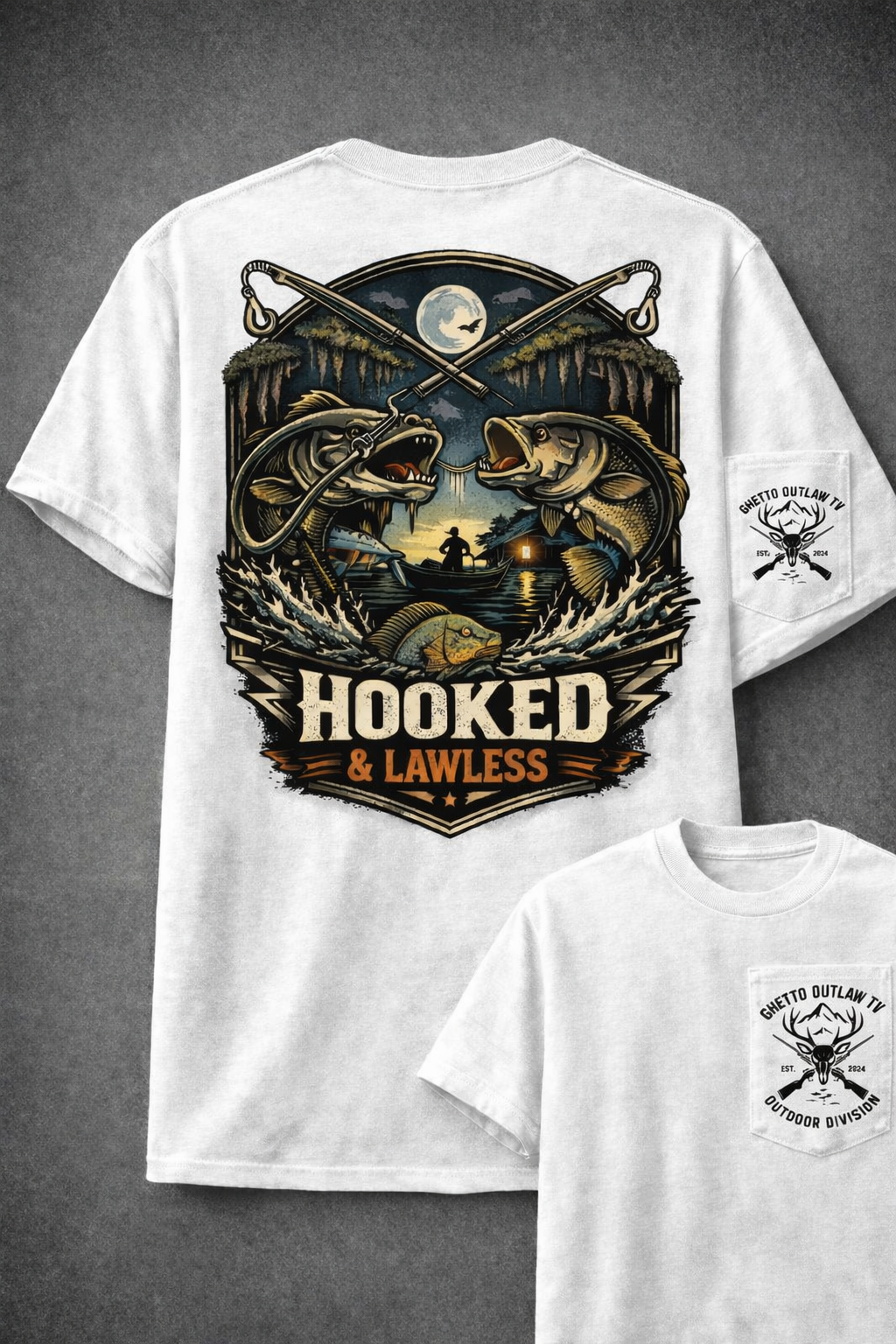 Hooked & Lawless Black Tee
