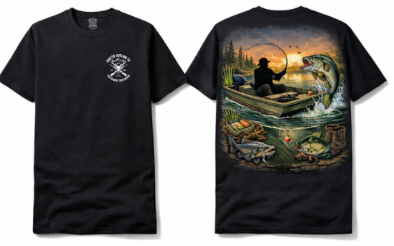 Hooked at Sunset – Bass Fishing T-Shirt