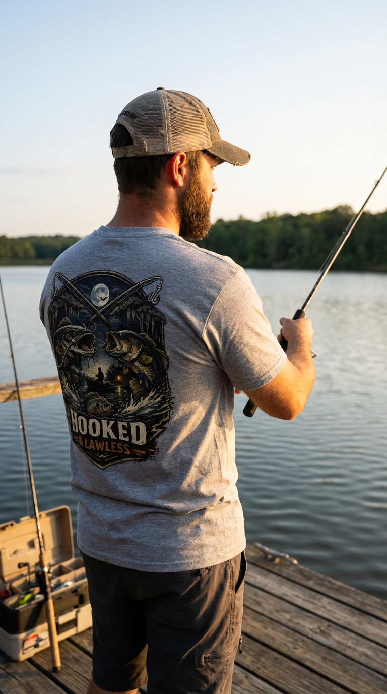 Hooked & Lawless Black Tee