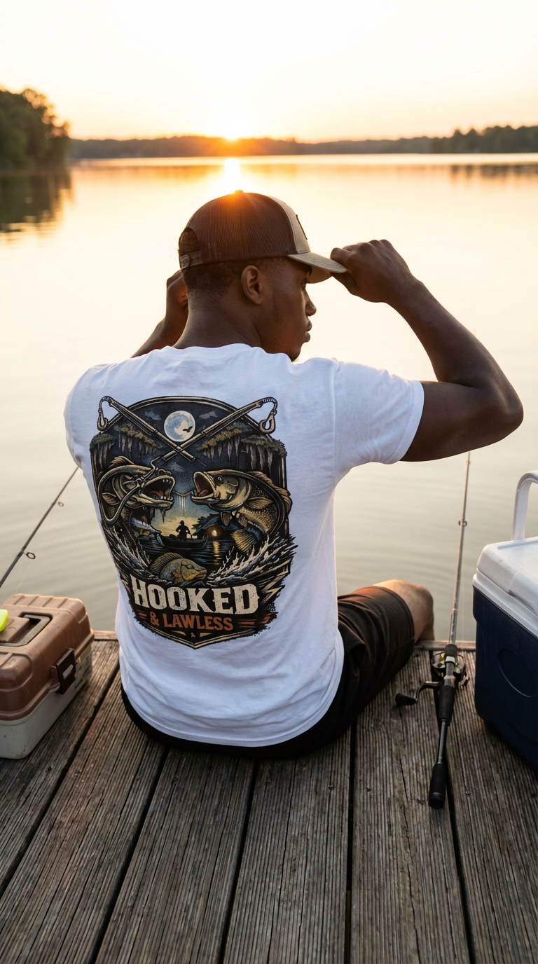 Hooked & Lawless Black Tee